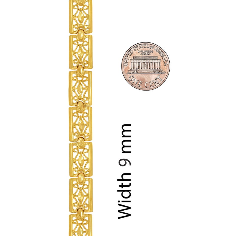 LIFETIME JEWELRY Filigree Bracelet for Women and Men 24k Real Gold Plated Charm (Gold, 9) - Image 5